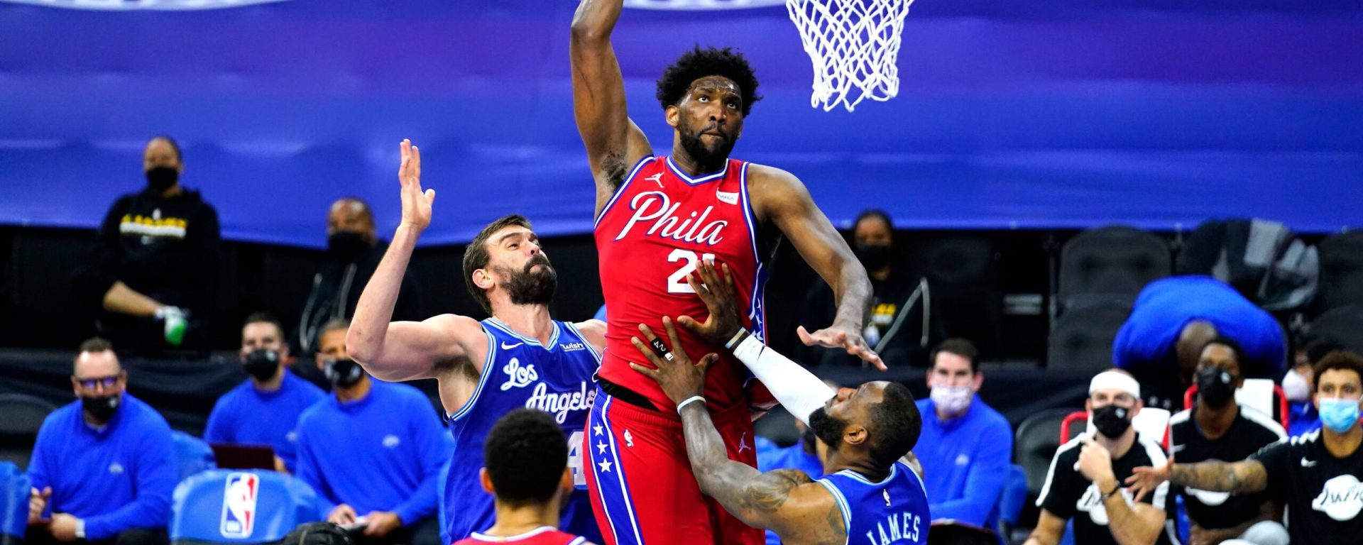 Joel Embiid and LeBron James